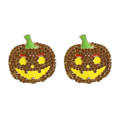 Jack O Lantern Rhinestone Earrings