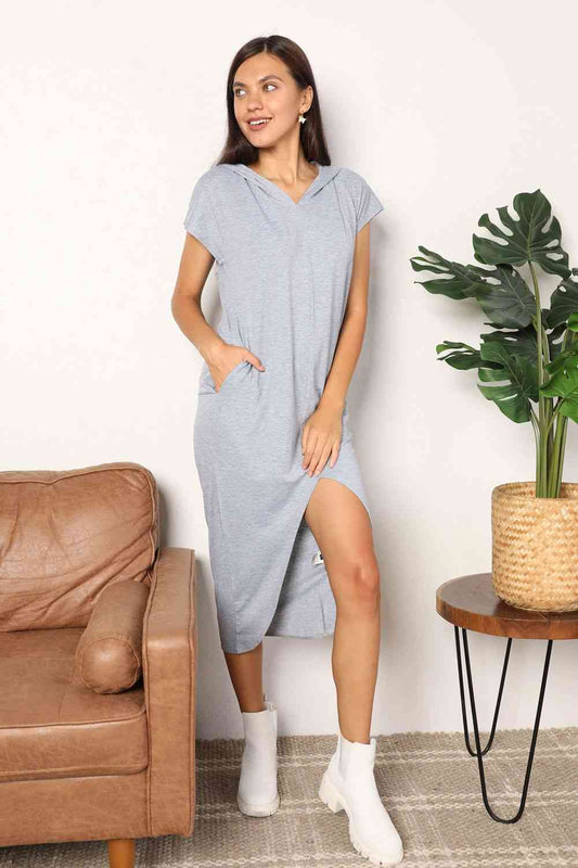 Short Sleeve Hooded Dress