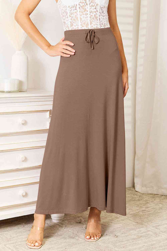 Drawstring Maxi Skirt