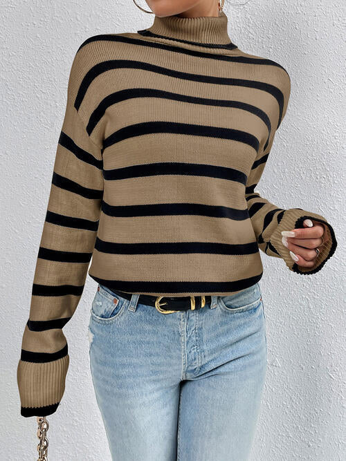 Striped Turtleneck Sweater