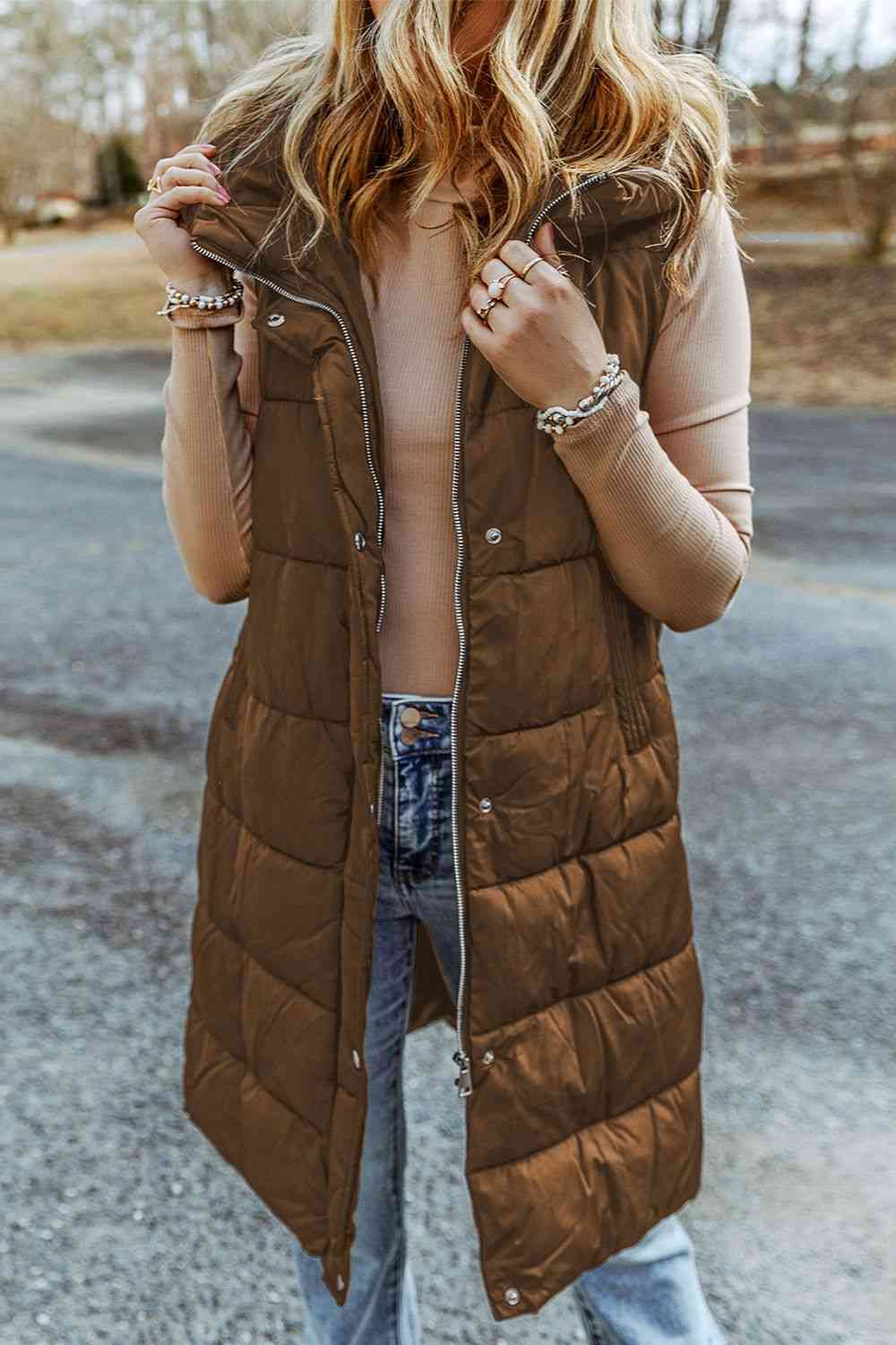 Hooded Sleeveless Puffer Vest