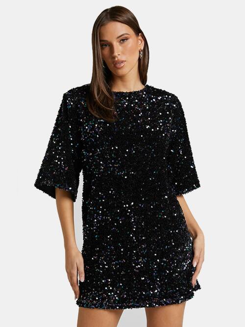 Sequin Tie Back Dress