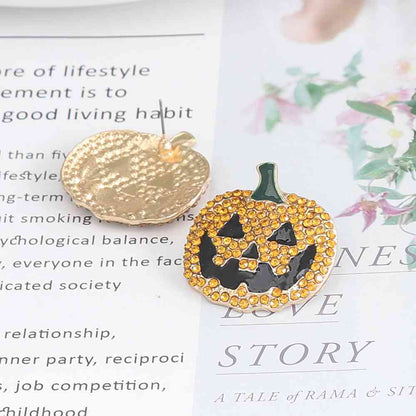 Jack O Lantern Rhinestone Earrings