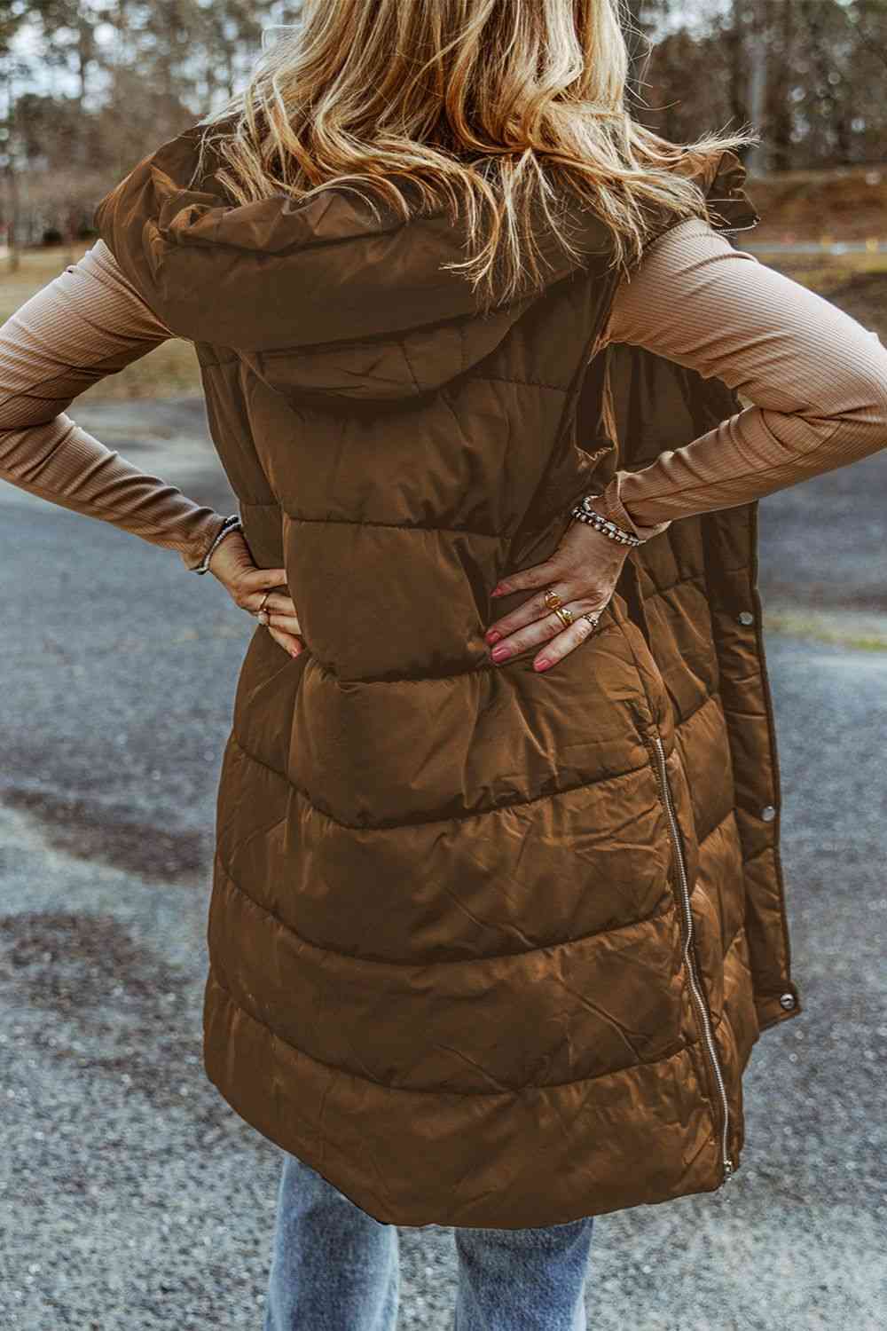 Hooded Sleeveless Puffer Vest