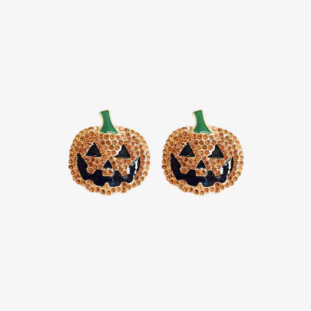 Jack O Lantern Rhinestone Earrings