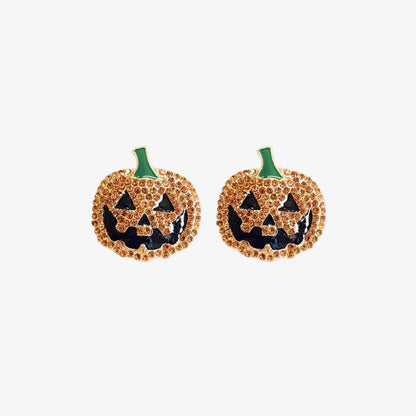 Jack O Lantern Rhinestone Earrings
