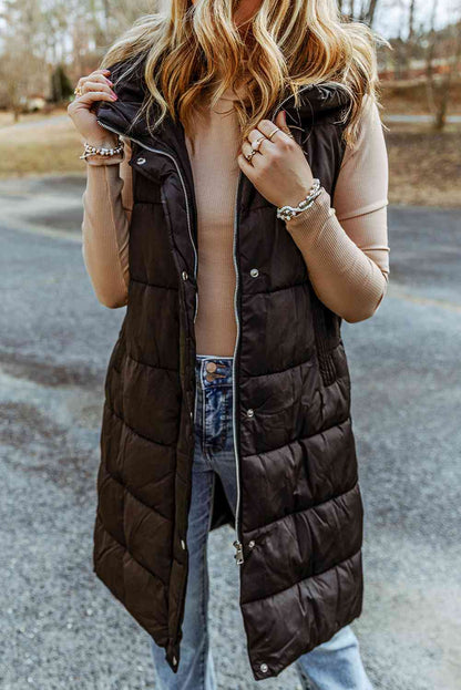 Hooded Sleeveless Puffer Vest