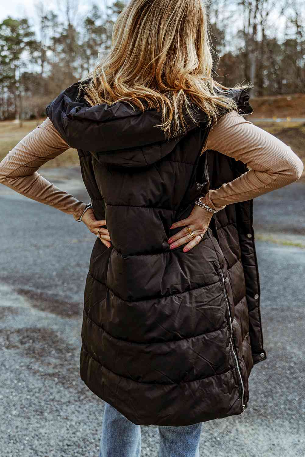 Hooded Sleeveless Puffer Vest