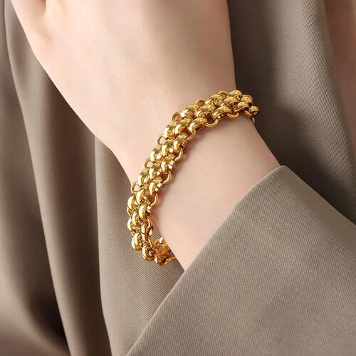 Gold-Plated Clasp Bracelet