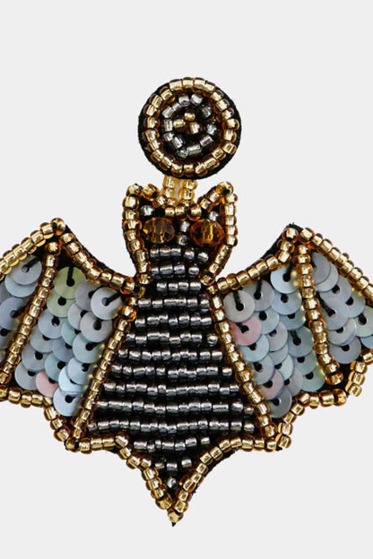 Bat Beaded Earrings