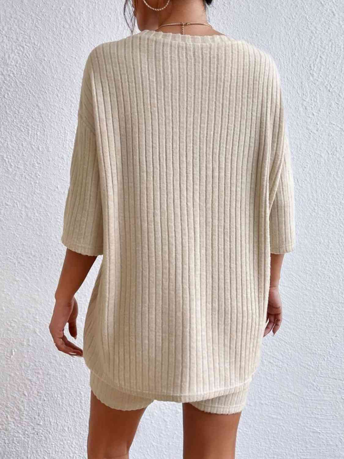 Round Neck Top and Shorts Set