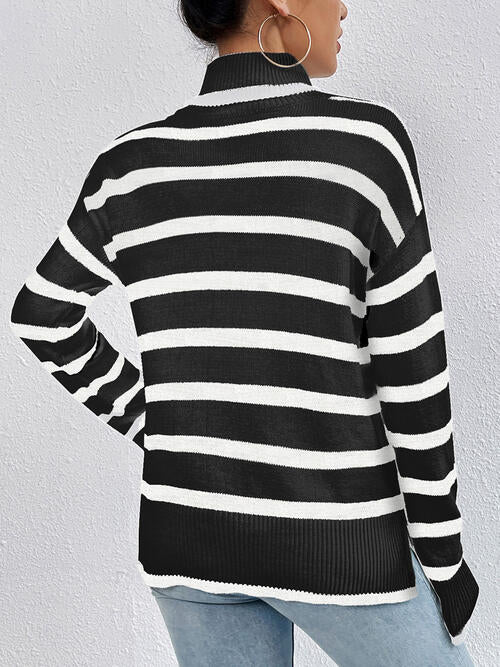 Striped Turtleneck Sweater